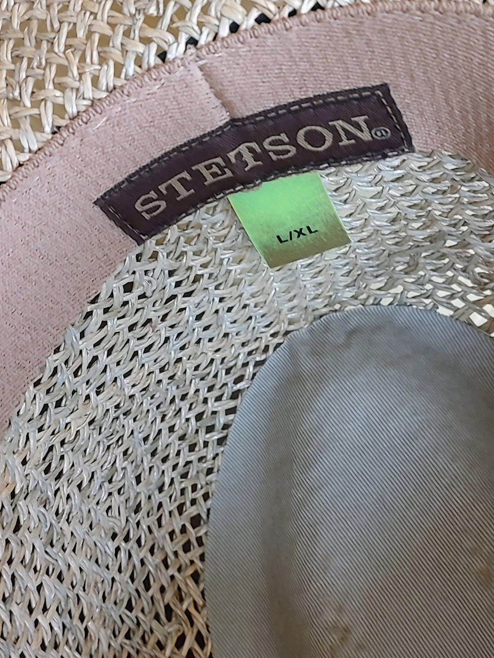 Stetson Straw Fedora Hat with Brown Band - Picture 9 of 14